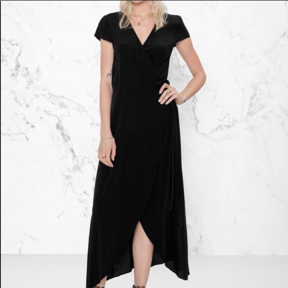 NWOT & Other Stories Black Midi Wrap Dress
